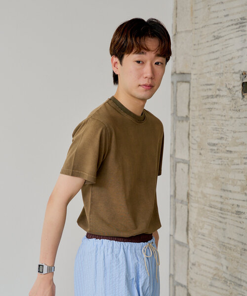 【NO/FAITH STUDIOS】サンフェード T シャツ コットン ブラウン セール】【UNISEX/2サイズ展開】サンフェードTシャツ（Tシャツ