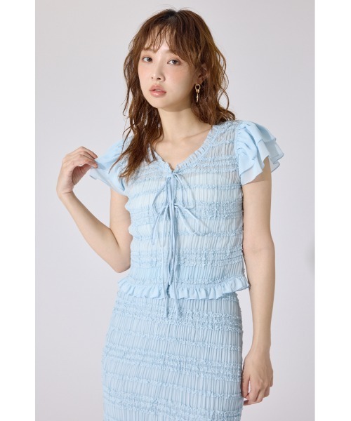 AKB48千葉恵里さん着用】シャーリングカットトップス 夏服