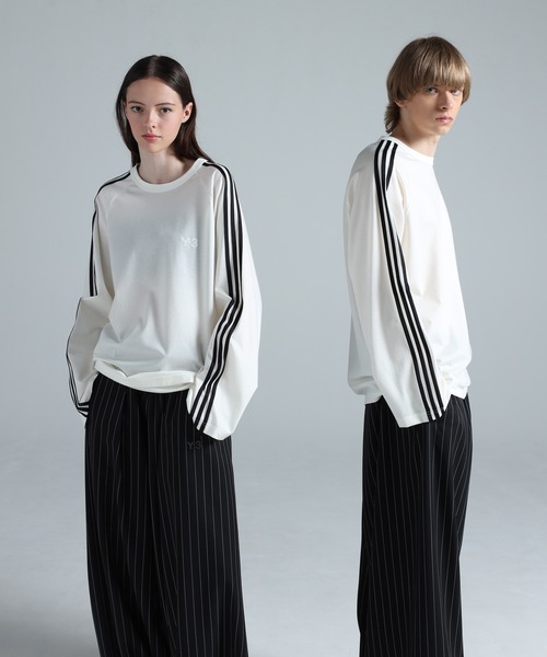 Y-3(ワイスリー)の「Y-3 LONG SLEEVE TEE 3-STRIPES(Tシャツ/カットソー・メンズ・ライトホワイト・SMALL/MEDIUM/LARGE/X-SMALL/X-LARGE)」の1枚目の写真