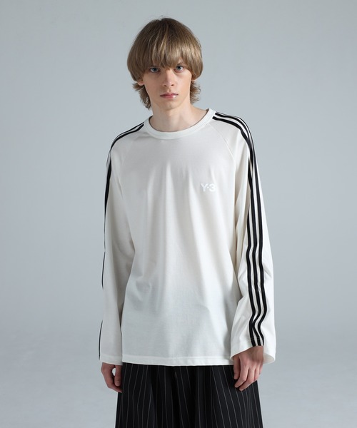 Y-3(ワイスリー)の「Y-3 LONG SLEEVE TEE 3-STRIPES(Tシャツ/カットソー・メンズ・ライトホワイト・SMALL/MEDIUM/LARGE/X-SMALL/X-LARGE)」の2枚目の写真