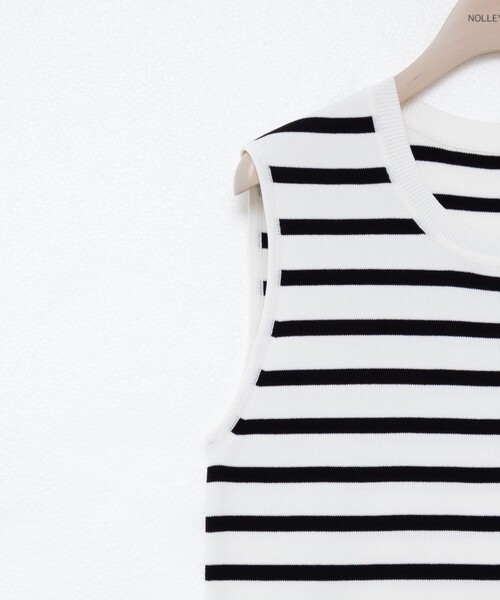 NOLLEY’S Sophi（ノーリーズソフィ）の「《アンサンブル対応/手洗い可能》マルチファンクション総針ノースリーブプルオーバーニット（ニット/セーター・レディース・ホワイト系その他2/レッド/ダークブラウン/キャメル・38/36）」の15枚目の写真