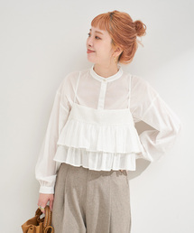 B.C STOCK | 《追加》《2点セット》ウォッシャブル / フリルキャミソールレイヤードブラウス(シャツ/ブラウス)
