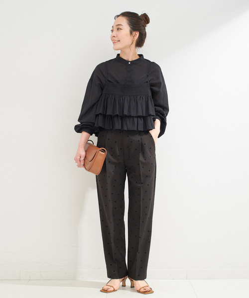 B.C STOCK（ベーセーストック）の「《追加》《2点セット》ウォッシャブル / フリルキャミソールレイヤードブラウス（シャツ/ブラウス・レディース・ブラック/カーキ/ホワイト・FREE）」の20枚目の写真