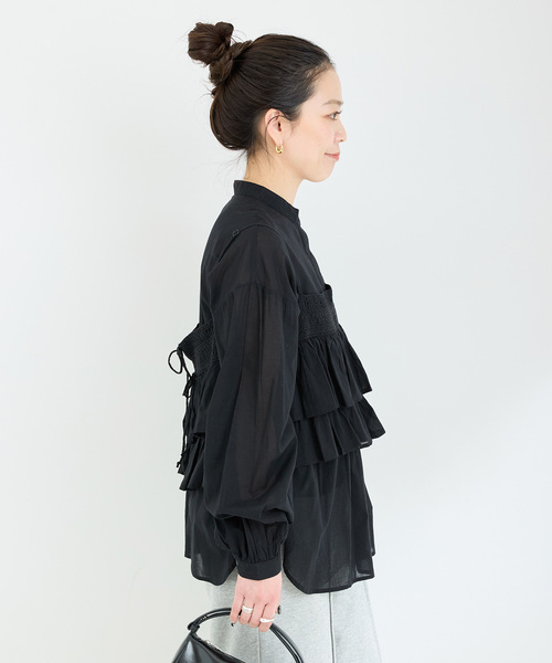 B.C STOCK(ベーセーストック)の「《追加》《2点セット》ウォッシャブル / フリルキャミソールレイヤードブラウス(シャツ/ブラウス・レディース・ブラック/カーキ/ホワイト・FREE)」の22枚目の写真