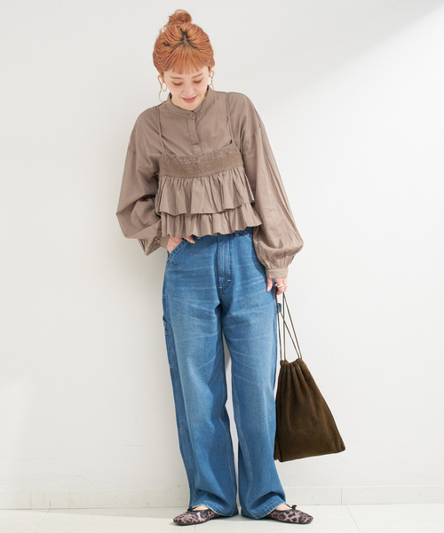 B.C STOCK（ベーセーストック）の「《追加》《2点セット》ウォッシャブル / フリルキャミソールレイヤードブラウス（シャツ/ブラウス・レディース・ブラック/カーキ/ホワイト・FREE）」の16枚目の写真