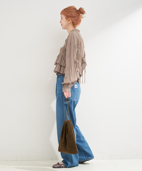 B.C STOCK（ベーセーストック）の「《追加》《2点セット》ウォッシャブル / フリルキャミソールレイヤードブラウス（シャツ/ブラウス・レディース・ブラック/カーキ/ホワイト・FREE）」の15枚目の写真