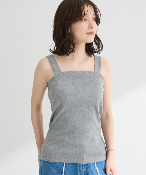 Green Parks(グリーンパークス)の「スクエアラメタンクトップ(タンクトップ・レディース・ゴールド/ブラック/グレー/オフホワイト・FREE)」の1枚目の写真