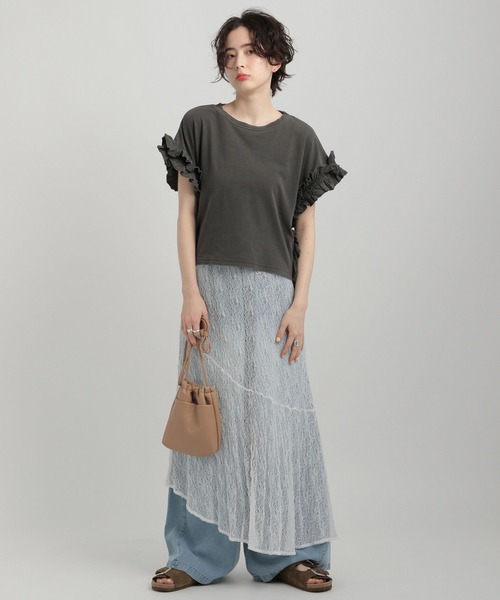 GEORGE'S（ジョージズ）の「レースアシメスカート（スカート・レディース・ベージュ/ブラック/オフホワイト・SMALL/MEDIUM）」の14枚目の写真