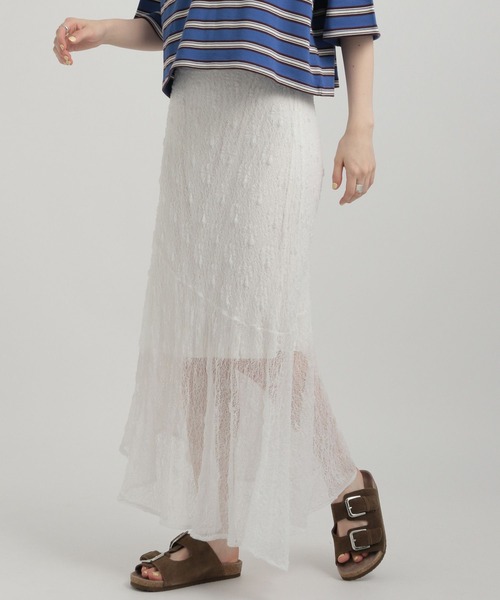 GEORGE'S（ジョージズ）の「レースアシメスカート（スカート・レディース・ベージュ/ブラック/オフホワイト・SMALL/MEDIUM）」の16枚目の写真