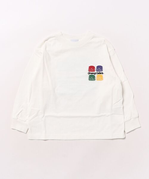 GROOVY COLORS(グルービーカラーズ)の「GROOVY BURGERS Long Sleeve Tee(Tシャツ/カットソー・キッズ・ブラック/ホワイト・125/115)」の7枚目の写真