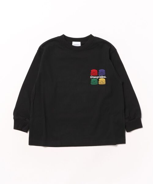 GROOVY COLORS(グルービーカラーズ)の「GROOVY BURGERS Long Sleeve Tee(Tシャツ/カットソー・キッズ・ブラック/ホワイト・125/115)」の5枚目の写真