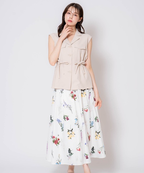 NOELA（ノエラ）の「【15周年】ボタニカルフレアスカート（スカート・レディース・ネイビー/サックスブルー/オフホワイト・S/M）」の2枚目の写真