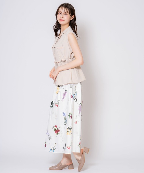 NOELA（ノエラ）の「【15周年】ボタニカルフレアスカート（スカート・レディース・ネイビー/サックスブルー/オフホワイト・S/M）」の16枚目の写真