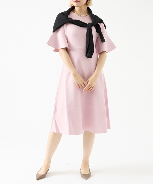 DESIGNWORKS(デザインワークス)の「袖フリルニットワンピース(ワンピース・レディース・オフホワイト/スモークピンク/ネイビー・38)」の3枚目の写真