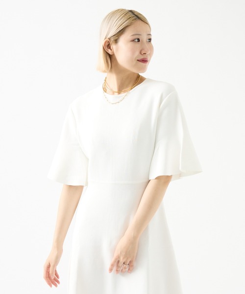 DESIGNWORKS(デザインワークス)の「袖フリルニットワンピース(ワンピース・レディース・オフホワイト/スモークピンク/ネイビー・38)」の22枚目の写真