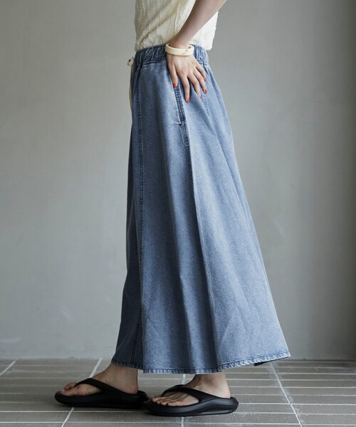 coen（コーエン）の「コットンレーヨンデニムパネルフレアスカート（スカート・レディース・ライトグレー/コバルトブルー/ネイビー・M/L）」の11枚目の写真