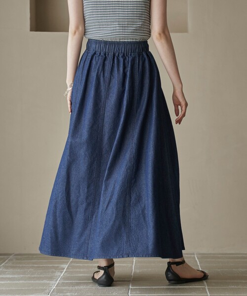 coen（コーエン）の「コットンレーヨンデニムパネルフレアスカート（スカート・レディース・ライトグレー/コバルトブルー/ネイビー・M/L）」の18枚目の写真