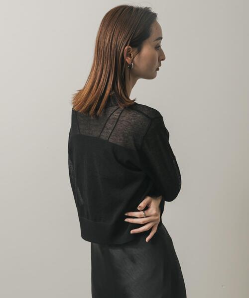 SENSE OF PLACE by URBAN RESEARCH（センスオブプレイスバイアーバンリサーチ）の「シアースキッパーカーディガン（カーディガン/ボレロ・レディース・キャメル/ブラック/ライトブルー・ONE）」の5枚目の写真