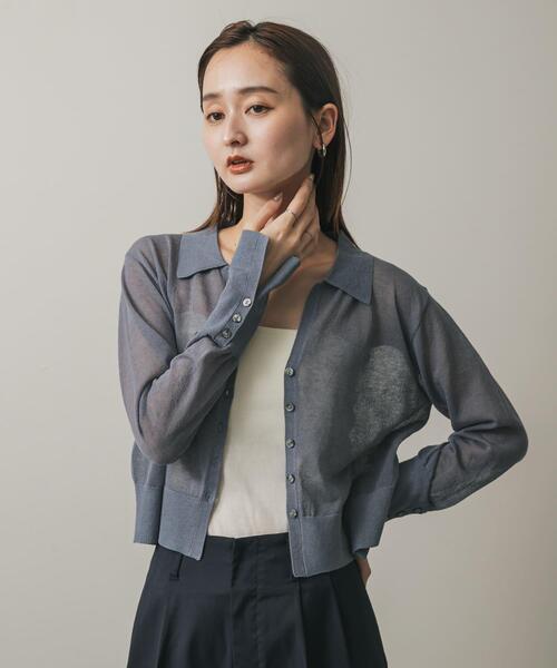 SENSE OF PLACE by URBAN RESEARCH（センスオブプレイスバイアーバンリサーチ）の「シアースキッパーカーディガン（カーディガン/ボレロ・レディース・キャメル/ブラック/ライトブルー・ONE）」の12枚目の写真