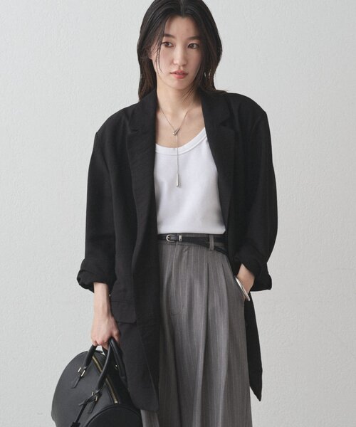 LOUNGEDRESS（ラウンジドレス）の「カシュクールオーバージャケット（ベスト・レディース・ブラウン/ブラック・FREE）」の9枚目の写真