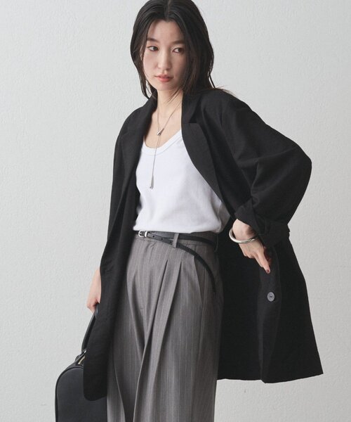 LOUNGEDRESS（ラウンジドレス）の「カシュクールオーバージャケット（ベスト・レディース・ブラウン/ブラック・FREE）」の10枚目の写真