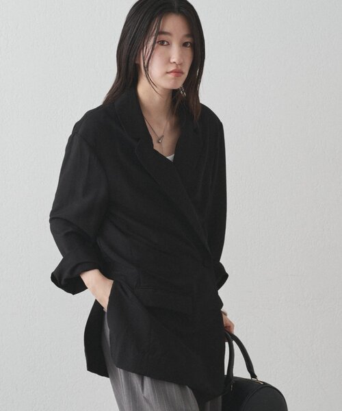 LOUNGEDRESS（ラウンジドレス）の「カシュクールオーバージャケット（ベスト・レディース・ブラウン/ブラック・FREE）」の18枚目の写真