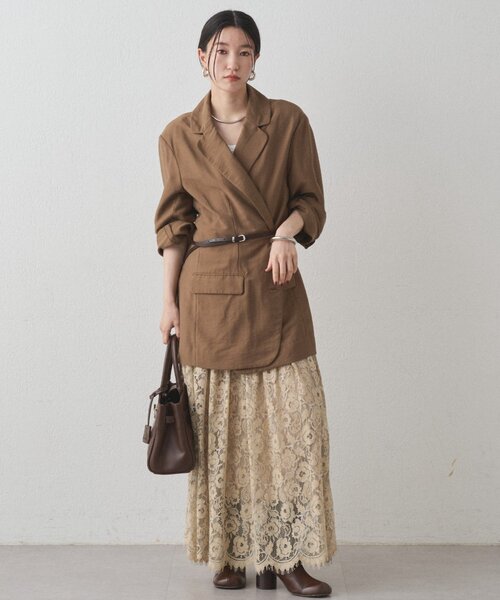 LOUNGEDRESS（ラウンジドレス）の「カシュクールオーバージャケット（ベスト・レディース・ブラウン/ブラック・FREE）」の19枚目の写真