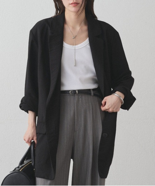 LOUNGEDRESS（ラウンジドレス）の「カシュクールオーバージャケット（ベスト・レディース・ブラウン/ブラック・FREE）」の2枚目の写真