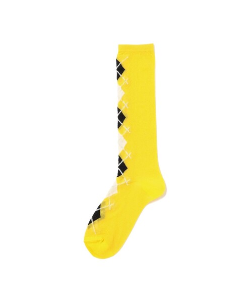 Ray BEAMS（レイビームス）の「アーガイルシアー ソックス（ソックス/靴下・レディース・ダークブラウン/イエロー・ONE SIZE）」の2枚目の写真