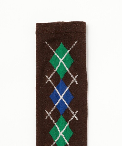 Ray BEAMS（レイビームス）の「アーガイルシアー ソックス（ソックス/靴下・レディース・ダークブラウン/イエロー・ONE SIZE）」の3枚目の写真