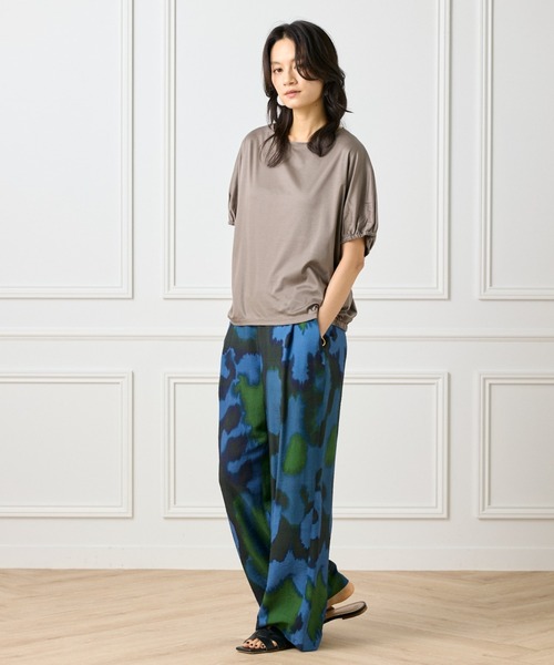 INED(イネド)の「ギザリヨセルスムース ボートネックドルマンカットソー(Tシャツ/カットソー・レディース・モカ/ブラック/ブラウン系その他/オフホワイト・9号)」の12枚目の写真