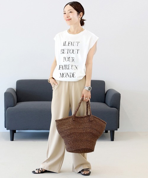 Aletta vita(アレッタビータ)の「綿天竺ロゴフレンチカットソー(Tシャツ/カットソー・レディース・杢グレー/オフホワイト・M)」の17枚目の写真