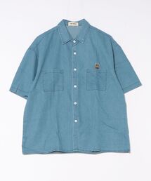 THE HITSS（ヒッツ）の「ワンポイント オーバーサイズ デニムシャツ 半袖（シャツ/ブラウス）」