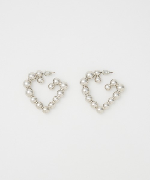 SLY(スライ)の「HEART MOTIF HOOP P/EARRING ハートモチーフ フープピアス 秋服(ピアス(両耳用)・レディース・シルバー/ゴールド・FREE)」の1枚目の写真