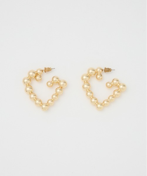 SLY(スライ)の「HEART MOTIF HOOP P/EARRING ハートモチーフ フープピアス 秋服(ピアス(両耳用)・レディース・シルバー/ゴールド・FREE)」の2枚目の写真