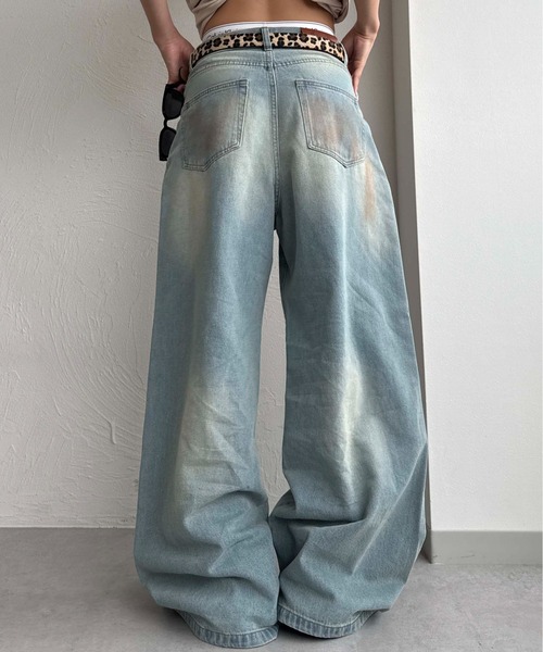 セール】汚れ加工バギーデニム（デニムパンツ）｜sedacle（セダクル