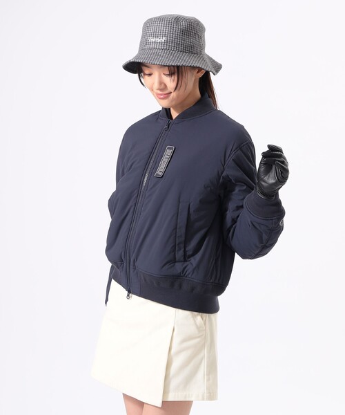 BEAMS GOLF(ビームスゴルフ)の「ORANGE LABEL / 撥水 中綿入り ボンバー ブルゾン(保温・ストレッチ)(ブルゾン・レディース・オリーブ/ネイビー・MEDIUM/LARGE/SMALL)」の2枚目の写真