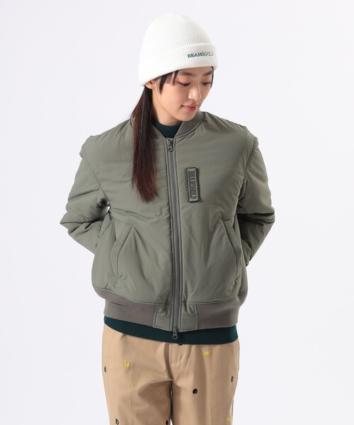 BEAMS GOLF(ビームスゴルフ)の「ORANGE LABEL / 撥水 中綿入り ボンバー ブルゾン(保温・ストレッチ)(ブルゾン・レディース・オリーブ/ネイビー・MEDIUM/LARGE/SMALL)」の1枚目の写真