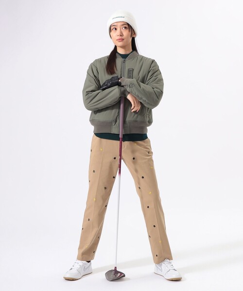 BEAMS GOLF(ビームスゴルフ)の「ORANGE LABEL / 撥水 中綿入り ボンバー ブルゾン(保温・ストレッチ)(ブルゾン・レディース・オリーブ/ネイビー・MEDIUM/LARGE/SMALL)」の3枚目の写真