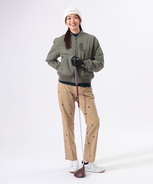 BEAMS GOLF(ビームスゴルフ)の「ORANGE LABEL / 撥水 中綿入り ボンバー ブルゾン(保温・ストレッチ)(ブルゾン・レディース・オリーブ/ネイビー・MEDIUM/LARGE/SMALL)」の4枚目の写真