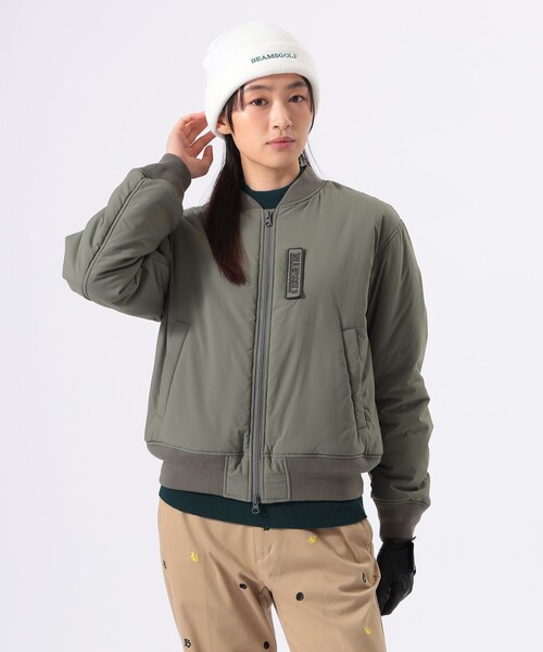 BEAMS GOLF(ビームスゴルフ)の「ORANGE LABEL / 撥水 中綿入り ボンバー ブルゾン(保温・ストレッチ)(ブルゾン・レディース・オリーブ/ネイビー・MEDIUM/LARGE/SMALL)」の7枚目の写真