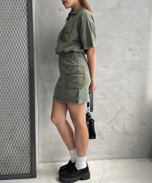 ROGER AND RAW(ロジャーアンドロウ)の「【セットアップ/上下セット】ナイロンドッキングTシャツ&スカートセット(ワンピース・レディース・ブラック/スミクロ/ブラウン/カーキ・FREE)」の17枚目の写真