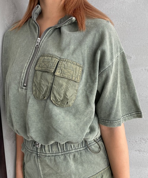 ROGER AND RAW(ロジャーアンドロウ)の「【セットアップ/上下セット】ナイロンドッキングTシャツ&スカートセット(ワンピース・レディース・ブラック/スミクロ/ブラウン/カーキ・FREE)」の15枚目の写真