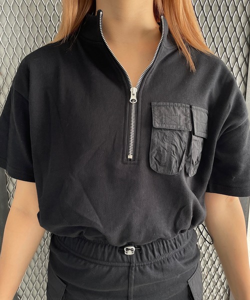 ROGER AND RAW(ロジャーアンドロウ)の「【セットアップ/上下セット】ナイロンドッキングTシャツ&スカートセット(ワンピース・レディース・ブラック/スミクロ/ブラウン/カーキ・FREE)」の7枚目の写真