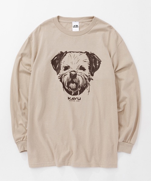 KAVU(カブー)の「KAVU/カブー 25 Dog LS Tee/ドッグティー(Tシャツ/カットソー・メンズ・サンドベージュ/クリアブルー/ホワイト・X-LARGE/MEDIUM/LARGE)」の3枚目の写真