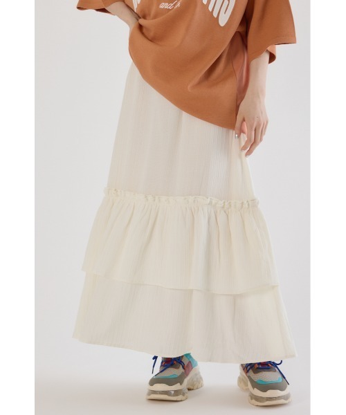 RODEO CROWNS WIDE BOWL（ロデオクラウンズワイドボウル）の「フリルスカート（スカート・レディース・ブルー/ブラック/オフホワイト・FREE）」の2枚目の写真