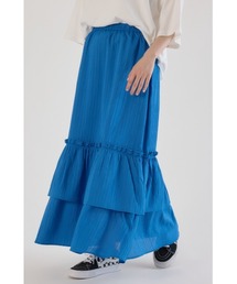 スカート（ブルー・ネイビー/青色系・フリル）ファッション通販