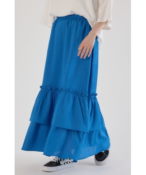 RODEO CROWNS WIDE BOWL（ロデオクラウンズワイドボウル）の「フリルスカート（スカート・レディース・ブルー/ブラック/オフホワイト・FREE）」の3枚目の写真