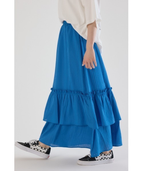 RODEO CROWNS WIDE BOWL（ロデオクラウンズワイドボウル）の「フリルスカート（スカート・レディース・ブルー/ブラック/オフホワイト・FREE）」の10枚目の写真