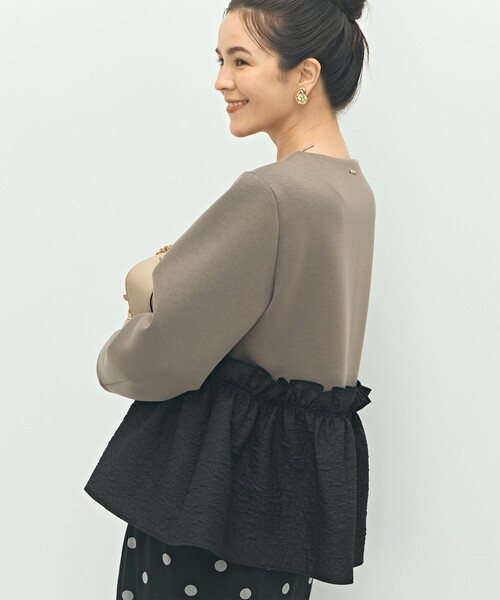 美品✨️NOLLEY'S ノーリーズ エアボールアシメペプラムオーバーシャツ NOLLEY'S（ノーリーズ）の「エアボールアシメペプラムオーバーシャツ